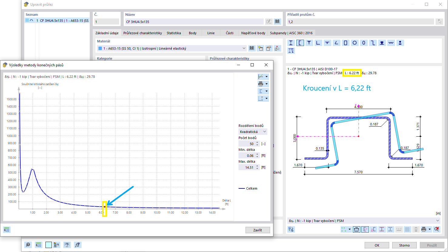 KB 001809 | Posouzení oceli tvarované za studena podle AISI v programu RFEM 6