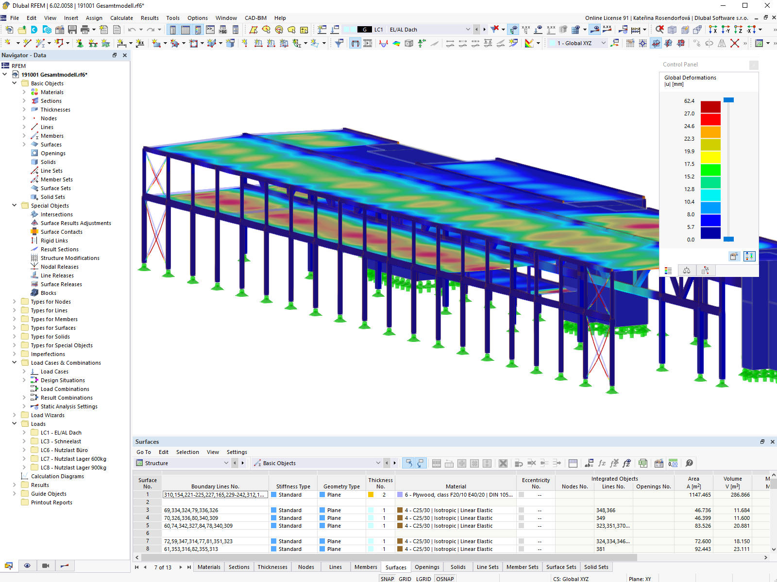 Deformace v programu RFEM | © B3 Kolb AG
