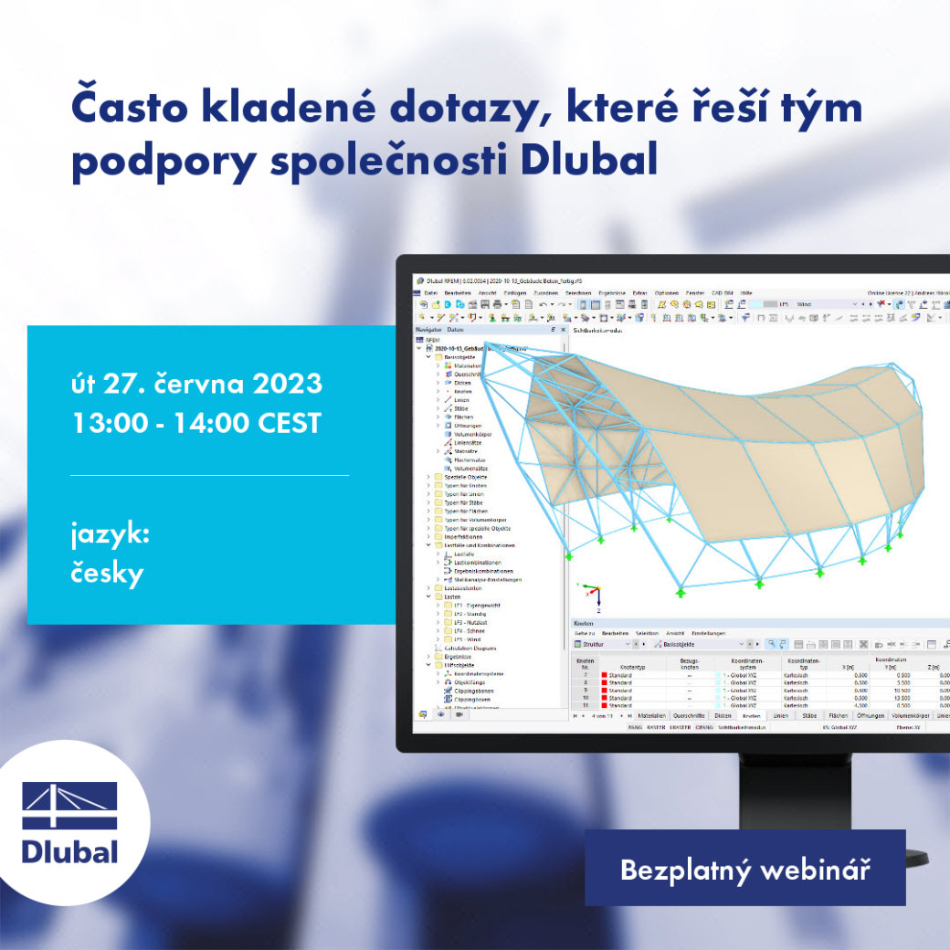 Často kladené dotazy, které řeší tým podpory společnosti Dlubal