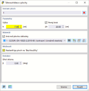 Dialog pro tažení ploch do tělesa s různými možnostmi a nastaveními.