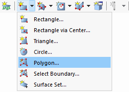 Zobrazení technické metody pro vytvoření polygonální plochy bez konkrétního odkazu na software.