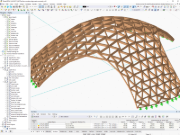 RFEM model dřevěné mřížové skořepiny | © Digital Timber Construction DTC, TH Augsburg