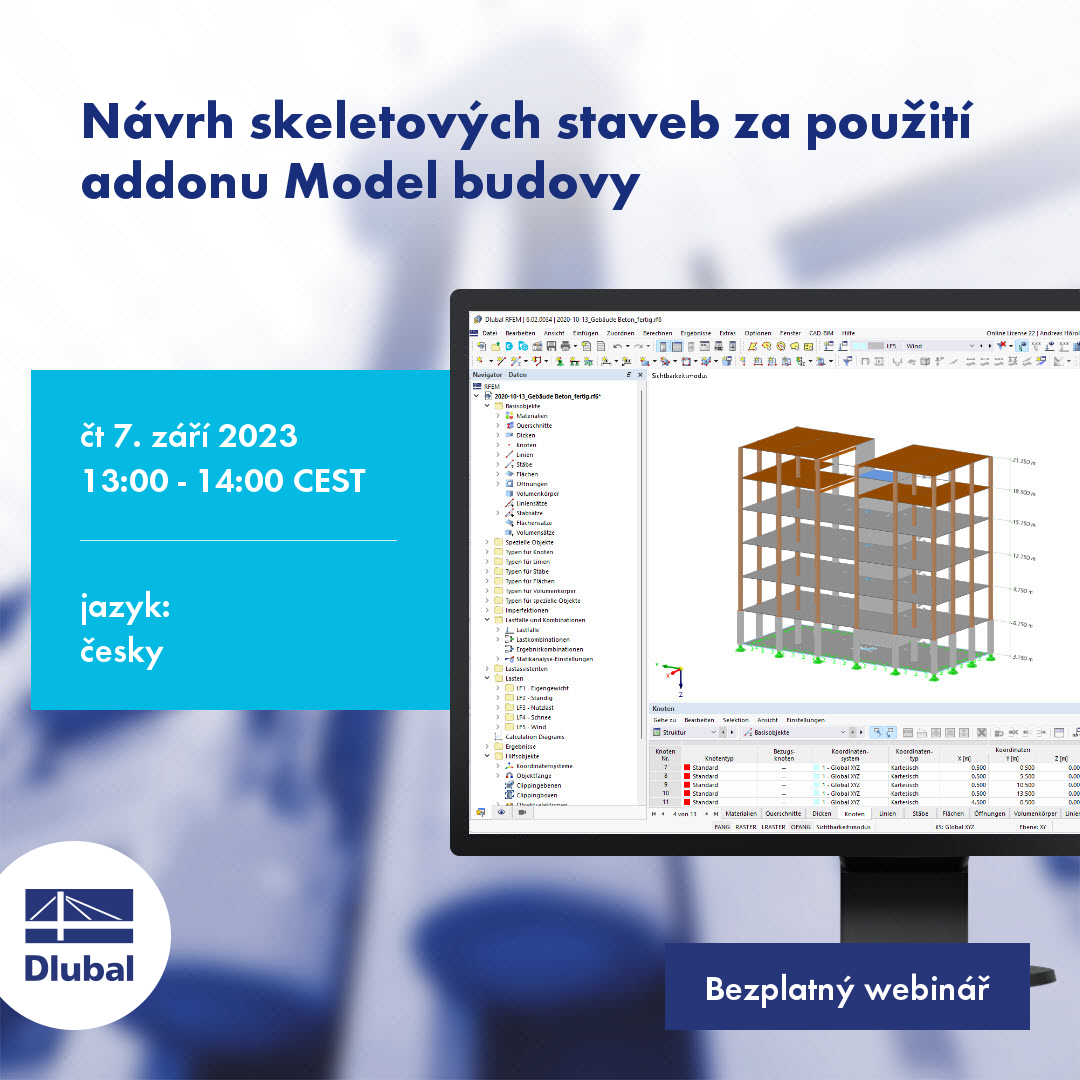 Návrh skeletových staveb za použití addonu Model budovy