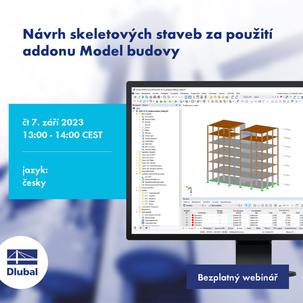 Návrh skeletových staveb za použití addonu Model budovy