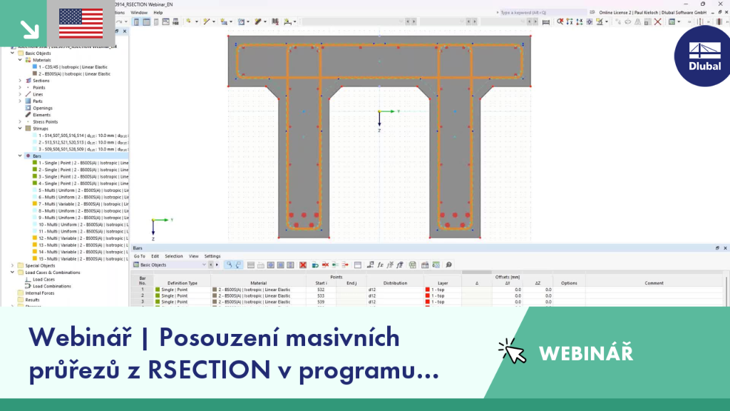Webinář vysvětlující návrh masivních průřezů RSECTION pomocí softwaru RFEM 6.
