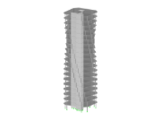 Model výškové budovy se zobrazením konstrukčních detailů v programu RFEM.