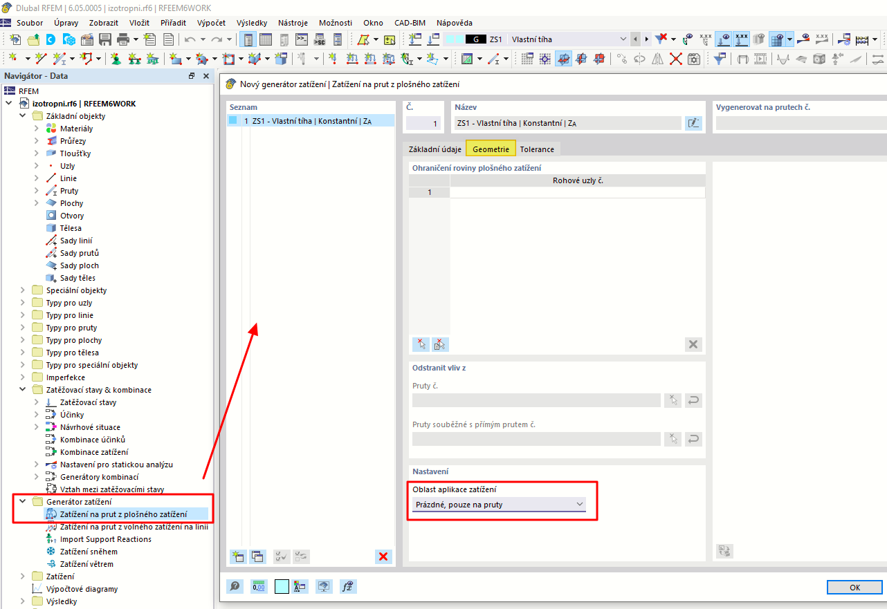 FAQ 005426 | Jak mohu v programu RFEM 6 aplikovat plošná zatížení na otevřenou konstrukci?