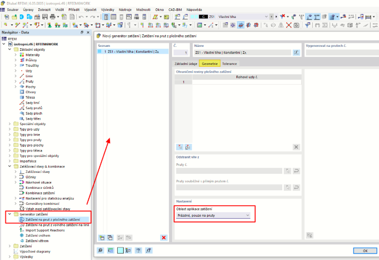 FAQ 005426 | Jak mohu v programu RFEM 6 aplikovat plošná zatížení na otevřenou konstrukci?