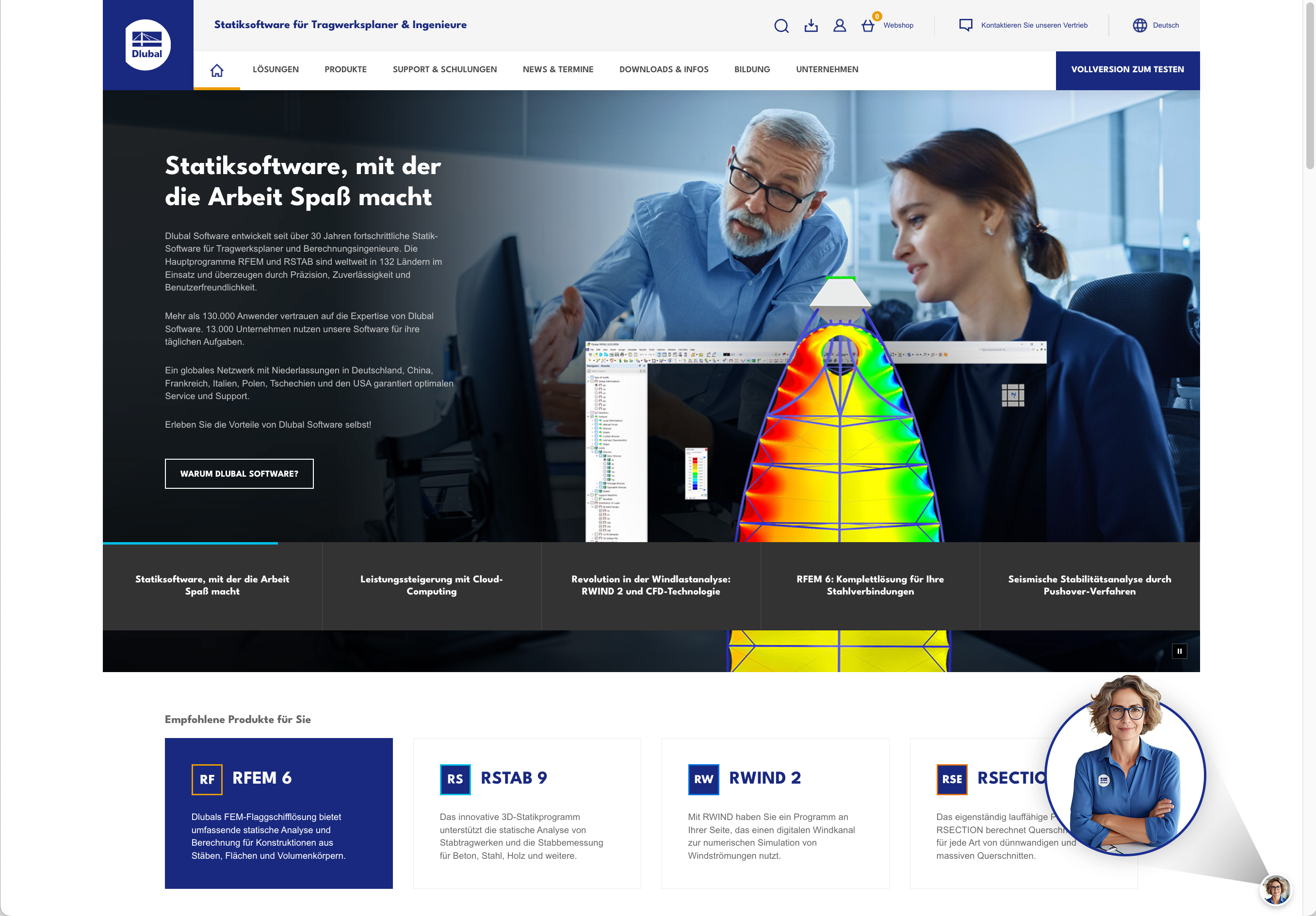 FAQ 005440 | Kde najdu na webových stránkách společnosti Dlubal rychlou podporu v chatu?