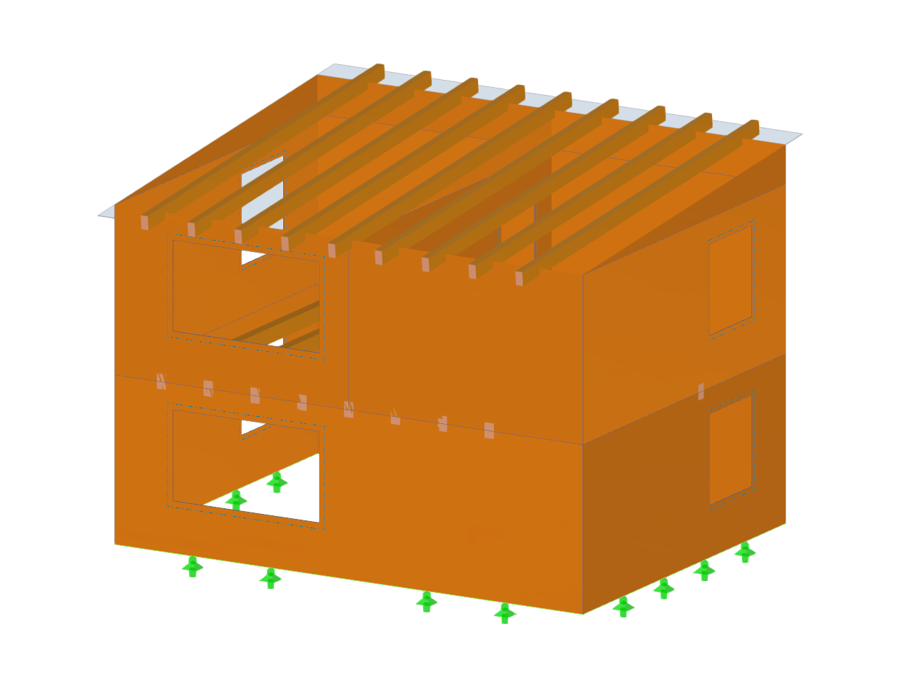 Model 004809 | Stavba z křížem lepeného dřeva