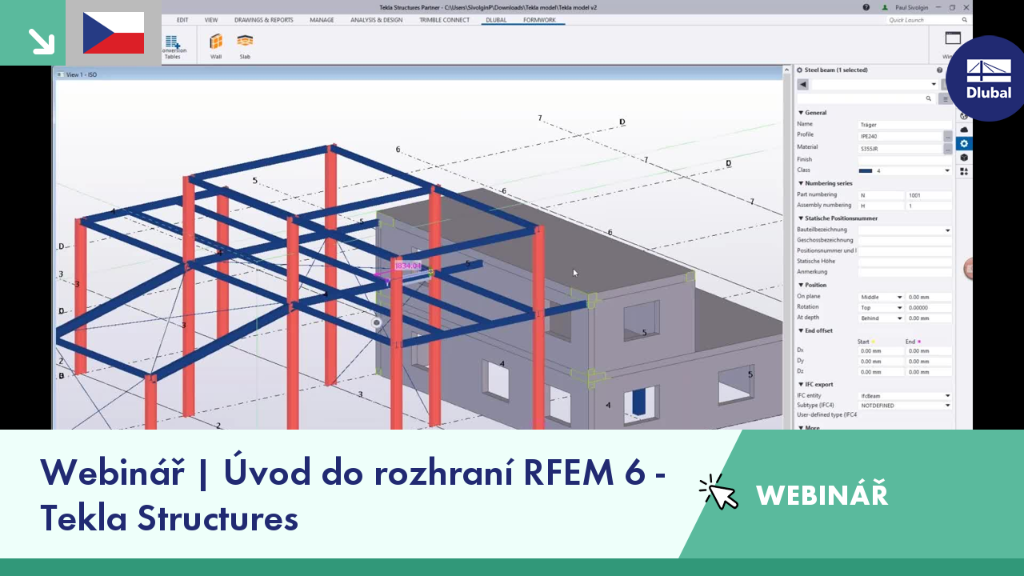 Integrace rozhraní RFEM 6 s Tekla Structures byla předvedena v webináři zaměřeném na spolupráci mezi platformami.