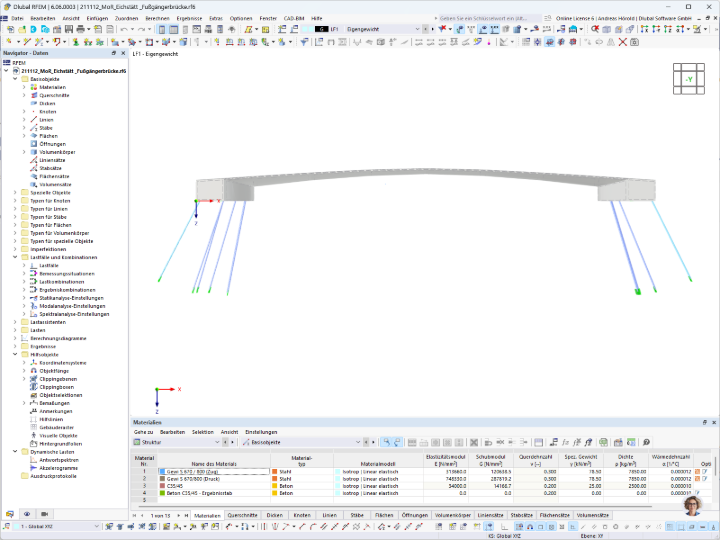 RFEM model lávky pro pěší a cyklisty v Eichstättu | © Bergmeister Ingenieure