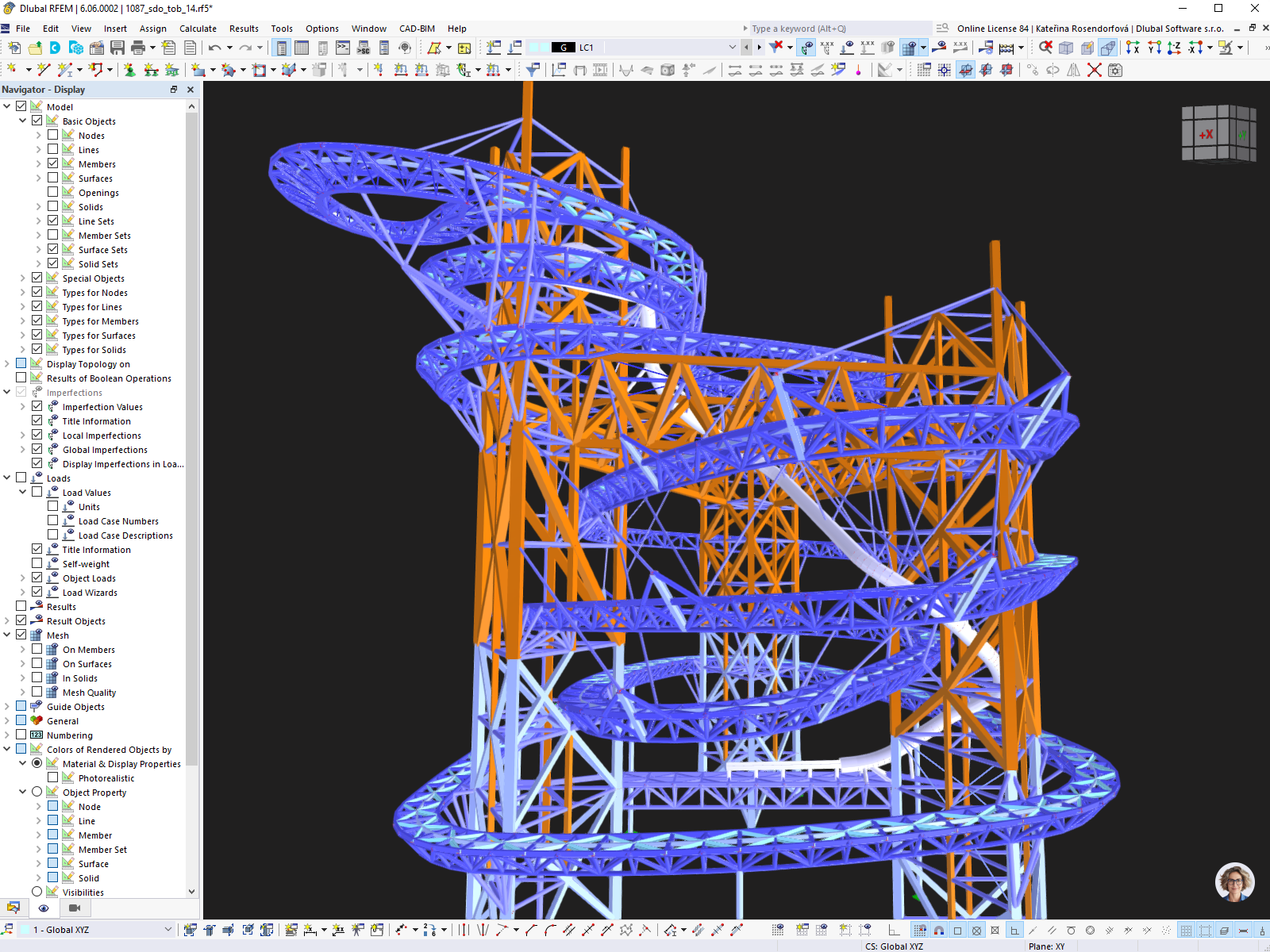 RFEM model stezky v oblacích, Česká republika