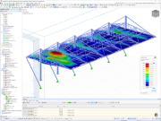 RFEM model s výsledky analýzy větru | © Jiangsu Jingong Space Structure Co., Ltd.