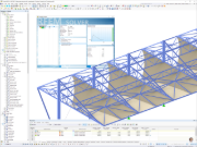 RFEM model ocelové konstrukce membránového zastřešení tribuny na Technické univerzitě v Sü-čou, Čína