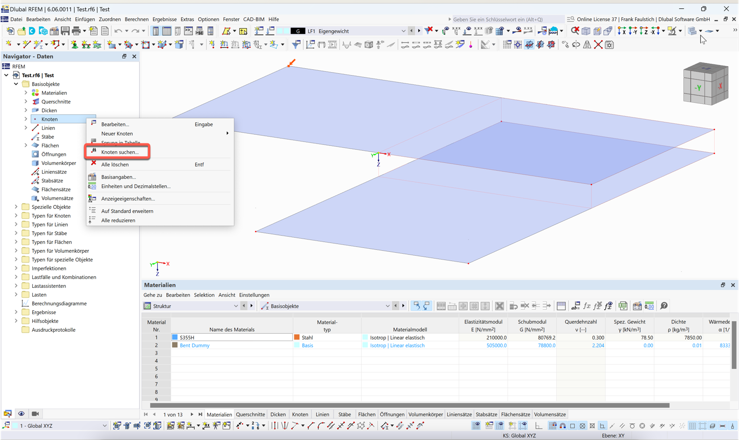 FAQ 005543 | Jak najdu v programu RFEM 6 / RSTAB 9 uzel s určitým číslem?