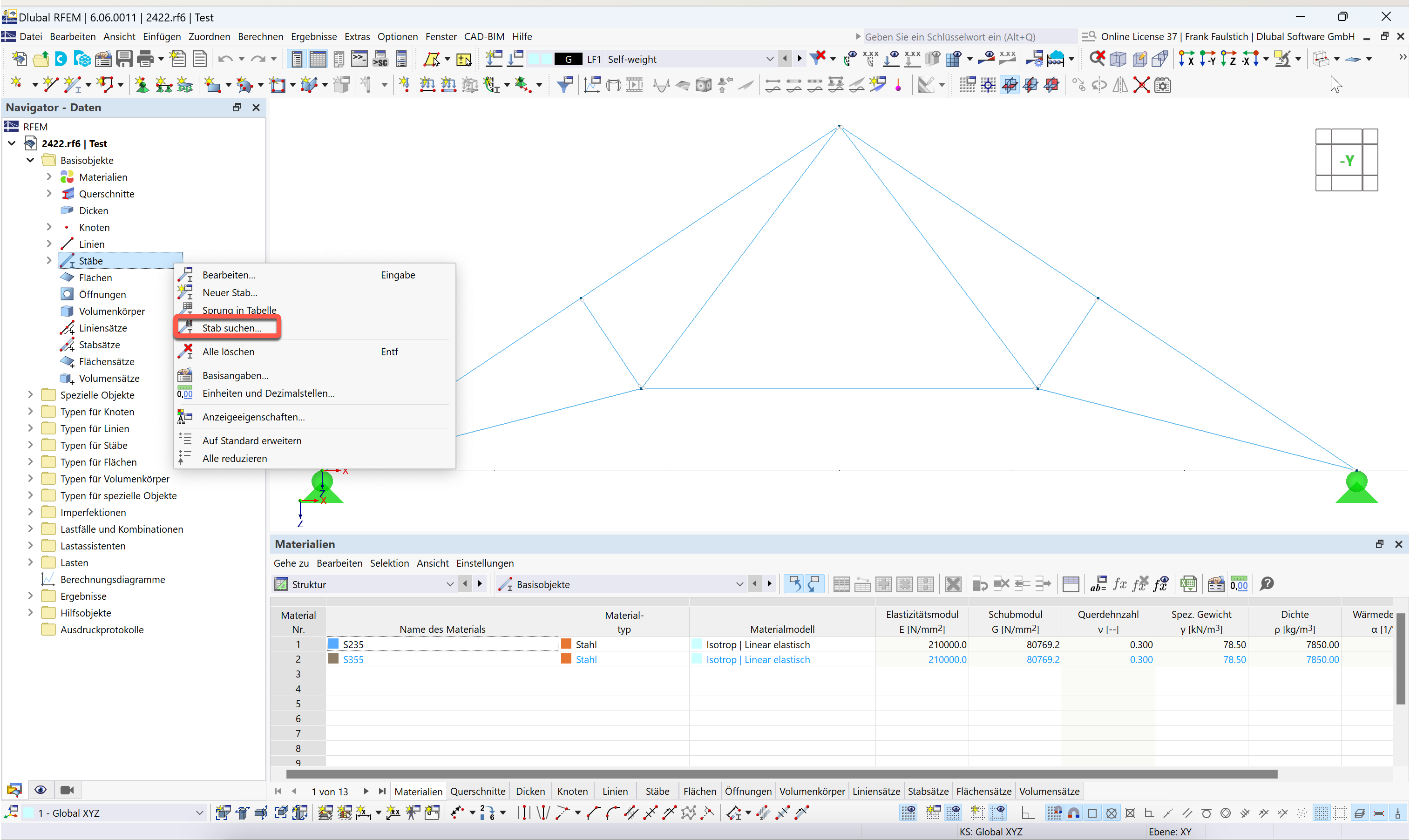 FAQ 005548 | Jak najdu v programu RFEM 6 / RSTAB 9 prut s určitým číslem?