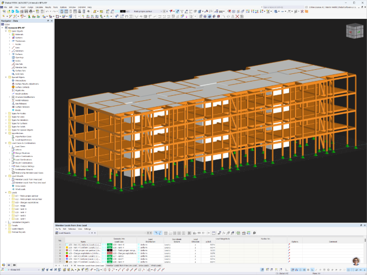 Model budovy PB6 v programu RFEM