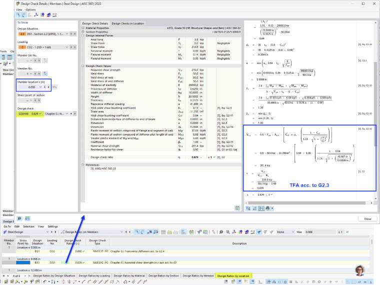 KB 001883 | Posouzení deskových nosníků podle AISC 360-22 v programu RFEM 6