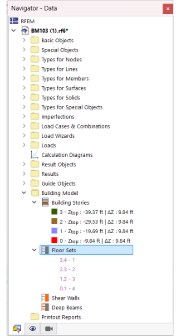 Sady stropních desek v Navigátoru - Data
