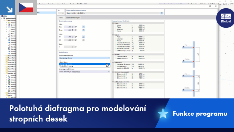 Vizualizace modelování podlažní desky s flexibilní rovinou pro simulaci skutečných deformací konstrukcí