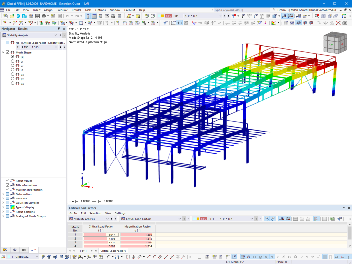 Deformace modelu přístavby v programu RFEM | © GH-Hervouet