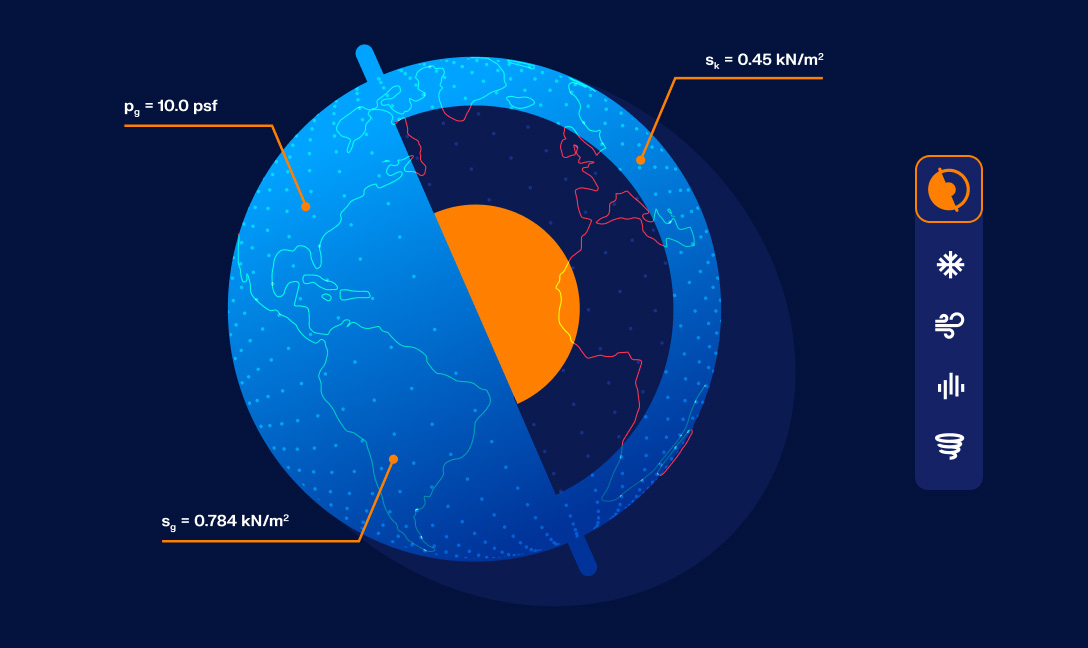 Nástroj Geo-Zone společnosti Dlubal pomáhá inženýrům určit přesné specifikace zatížení pro různé oblasti pomocí online geoprostorových dat.