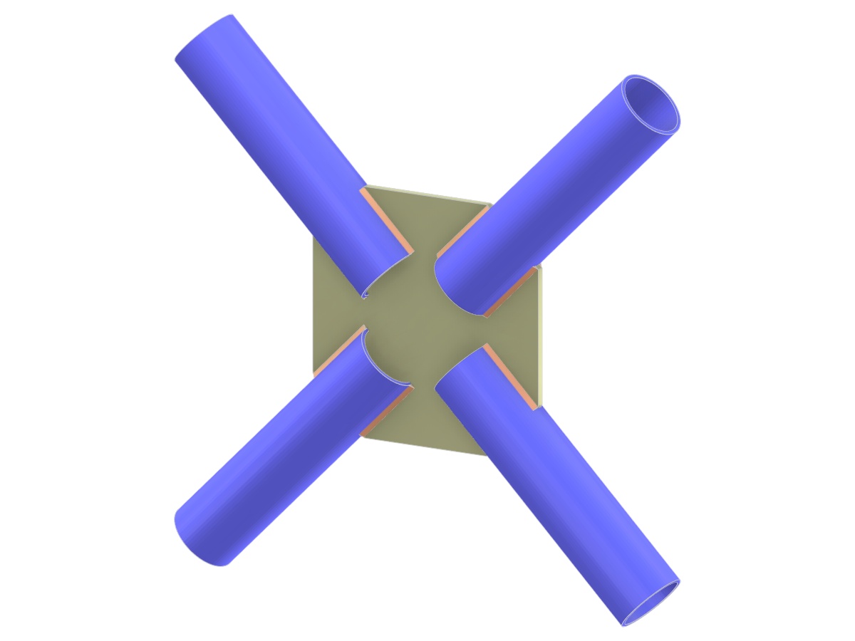 Model 005338 | Ztužující X-spoj | Diagonální spojení diagonál pomocí styčníkové desky