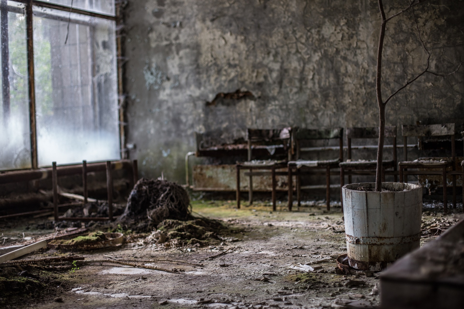 Ruiny Přípyči blízko jaderné elektrárny Černobyl přitahují dodnes mnoho turistů