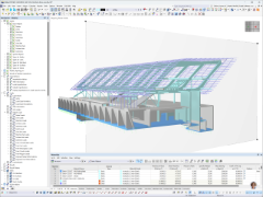 RFEM model BORA Flagship Store v Herfordu se 3D vyobrazením