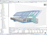 RFEM model BORA Flagship Store v Herfordu se 3D vyobrazením