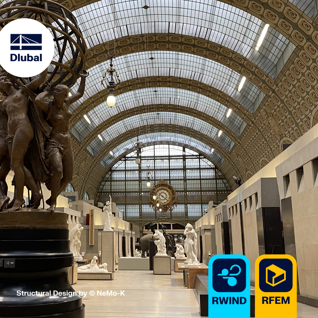Obrázek znázorňující simulační data pro tepelné optimalizace a strategie přirozeného větrání v Musée d'Orsay ve Francii.