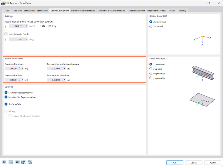 Funkce programu RFEM 6 zobrazující možnosti minimalizace tolerancí modelu při importu souboru DXF.