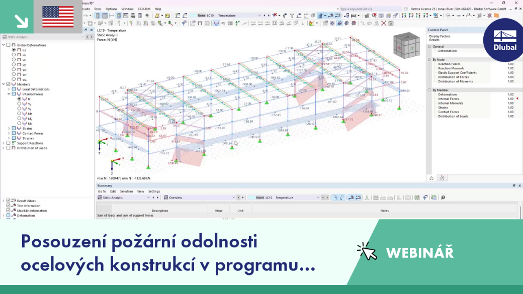 Webinář o principech posouzení ocelových konstrukcí pro demonstraci programu RFEM 6.