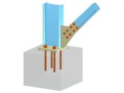 Model 005701 | Základová patka s přípojným plechem a šroubovým diagonálním spojem