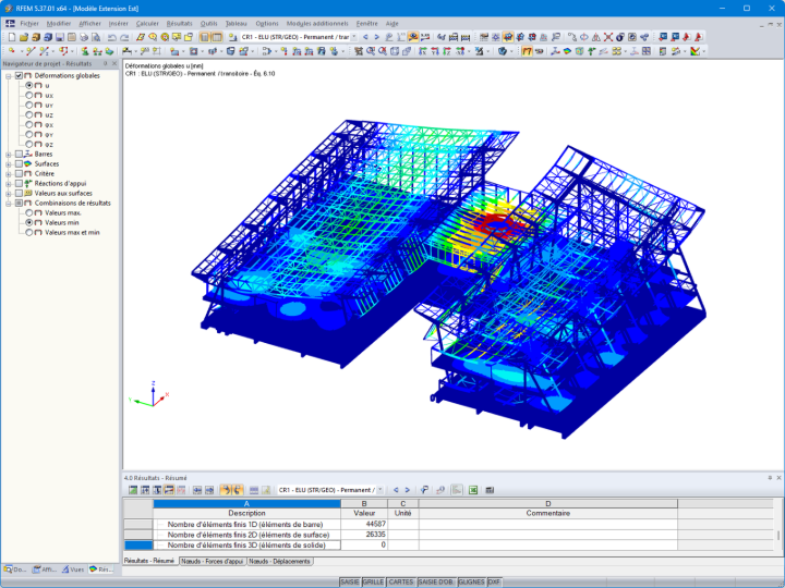 Zobrazení deformací na modelu letiště v programu RFEM 5 | © AIA Life Designers, architectes