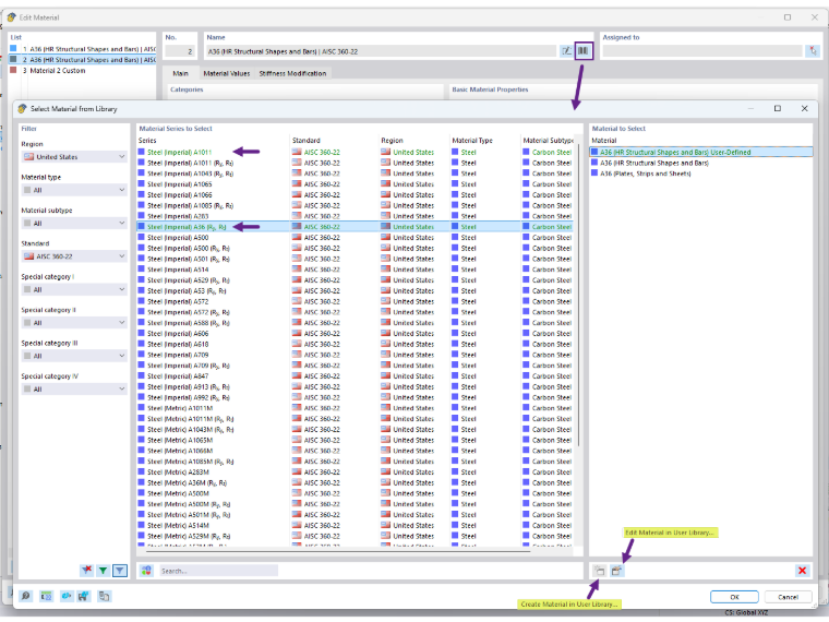 FAQ 005701 | Jak mohu v programu RFEM 6 uložit svůj uživatelsky zadaný materiál do databáze materiálů?