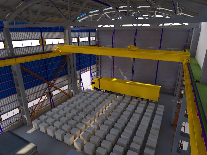 Moderní vizualizace bývalé haly, která byla přestavěna na logistické centrum
