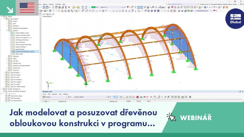 Posouzení obloukové konstrukce ze dřeva pomocí moderních technik modelování v programu RFEM 6.
