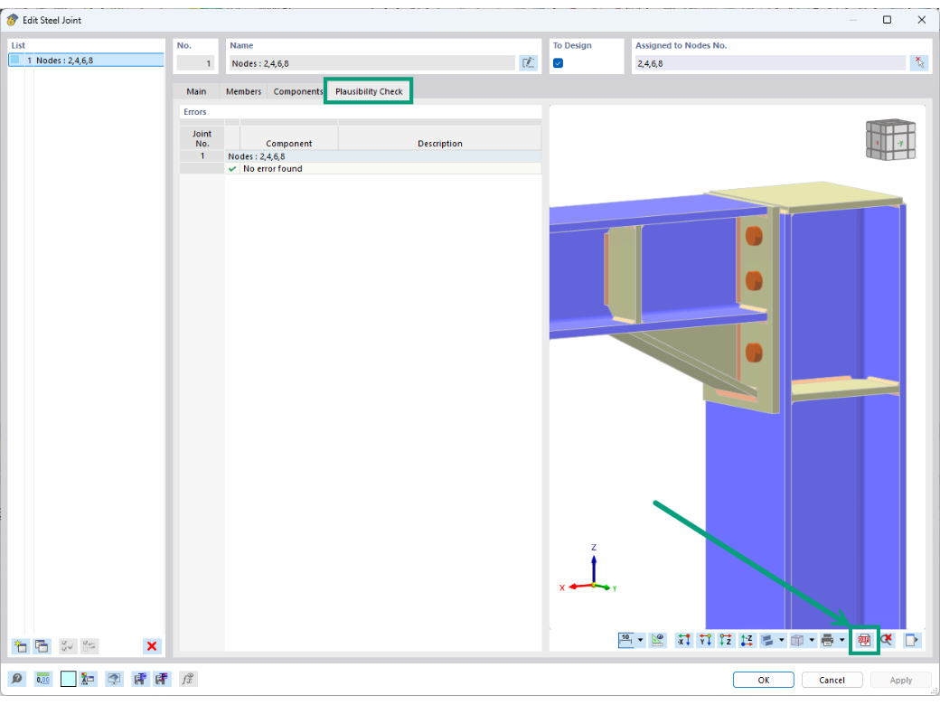 Zobrazení souboru 3D DXF ocelového přípoje pro použití v CAD programech