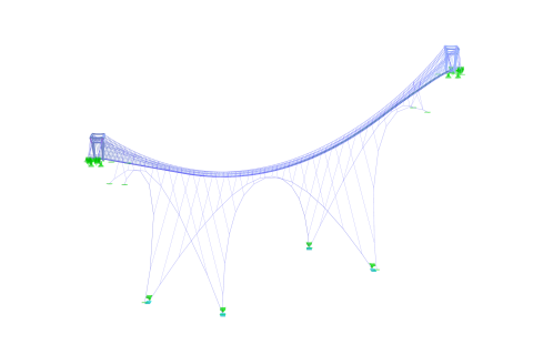 Detailní 3D model Sky Bridge Dolní Morava vytvořený v programu RFEM 6.