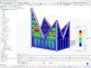 Model Hanji House s rámem z vrstveného smrkového dřeva a s OSB deskami pro Benátské bienále se zobrazením globálních deformací