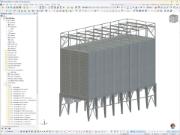 3D vizualizace konstrukce sila vytvořená v programu RFEM