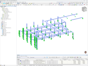Model vyztužení parkovacího podlaží ve Westfield Černý Most v Praze, vytvořený pomocí programu RFEM 6.