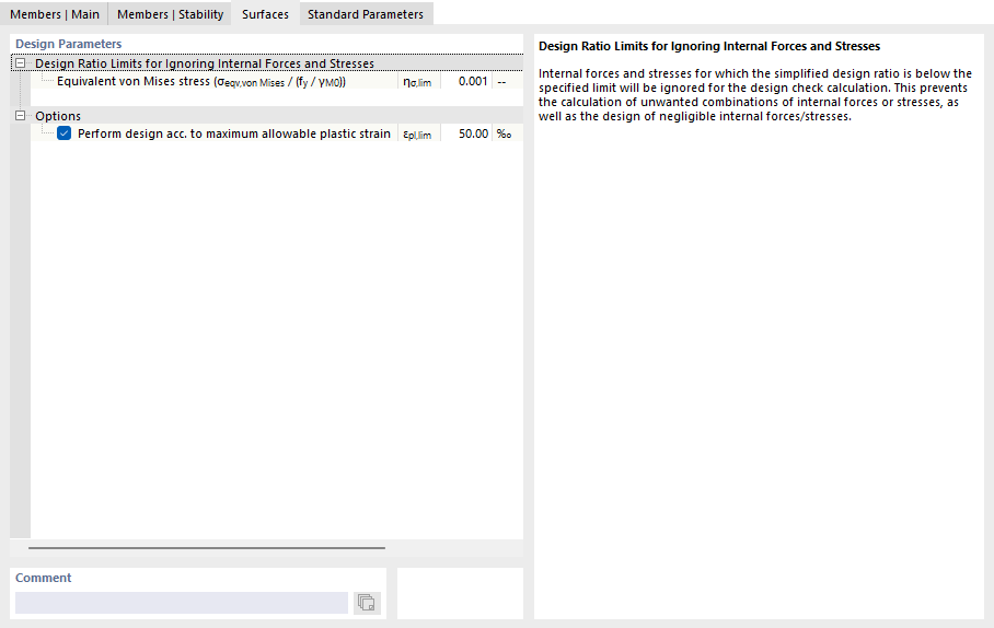 Záložka "Plochy" pro posouzení ocelových konstrukcí podle EN 1993