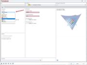Okno zatížení na plochu s zvýrazněným výběrem form-findingu a červeně označené nastavení výpočtu