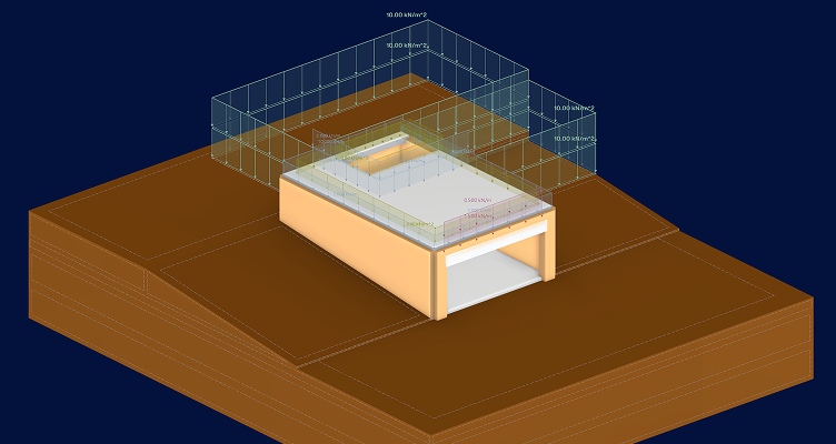 Ilustrační grafika pro případy použití geotechnické analýzy s addonem RFEM 6, představující použití v projektech stavebního inženýrství.