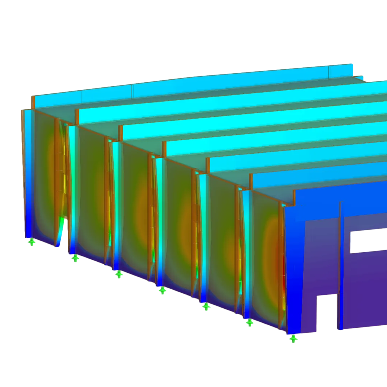 Přehled posouzení ocelové membránové konstrukce zastřešení v Nairobi. Prezentace složité geometrie a detailů materiálů.
