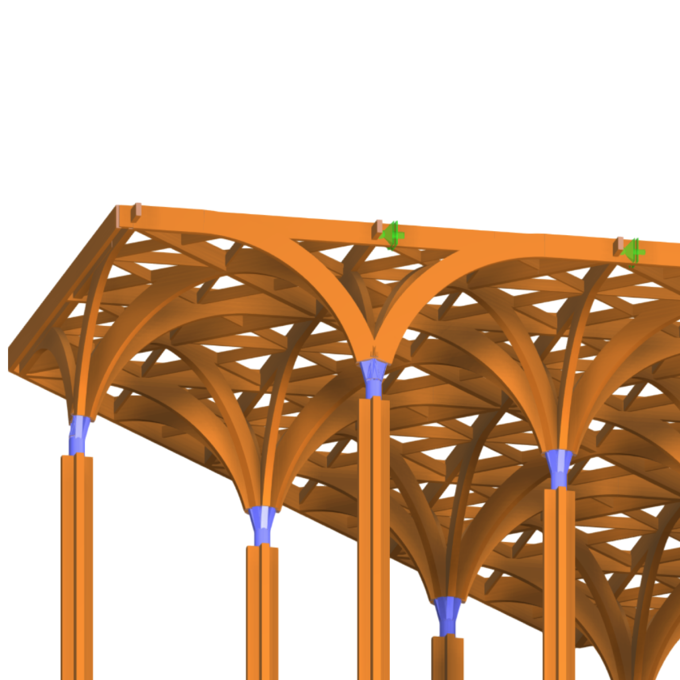 Konstrukce zastřešení Sprint Canopy v Singapuru představuje detailní architektonický návrh v městské krajině.