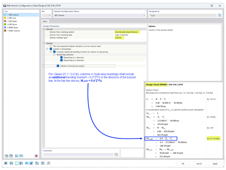 Rámy s excentrickým ztužením – sloup